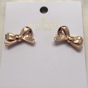 NWT Kate Spade Rose Gold Bow earrings